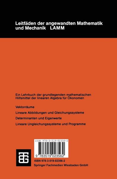 Produktbild: Lineare Algebra f&uuml;r &Ouml;konomen