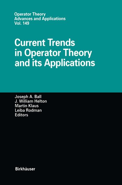 Produktbild: Current Trends in Operator Theory and its Applications