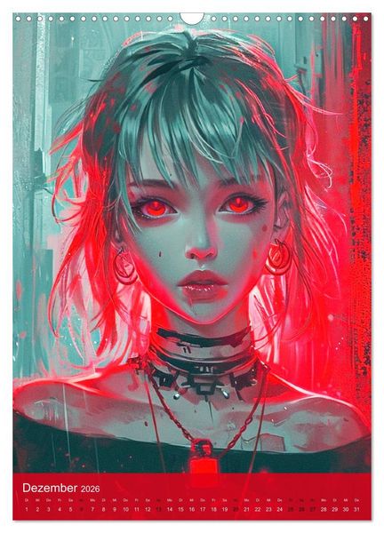 Produktbild: Manga-Comics. Cyberpunk Anime. Science Fiction Girls (Wandkalender 2026 DIN A3 hoch), CALVENDO Monatskalender