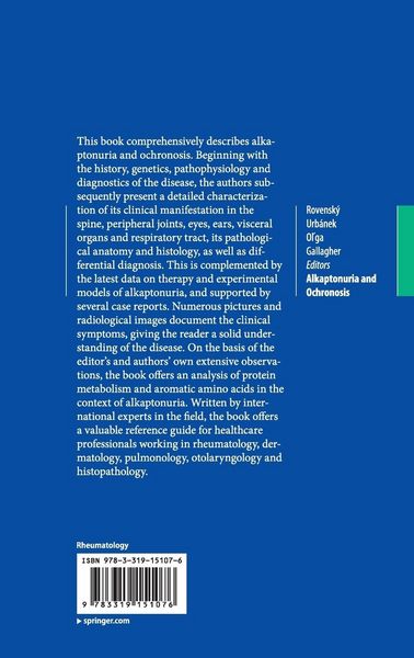 Produktbild: Alkaptonuria and Ochronosis