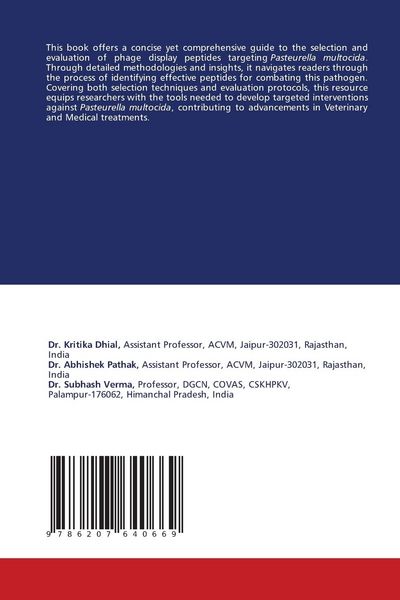 Produktbild: Phage Display Peptides: Combating PASTEURELLA MULTOCIDA