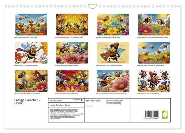 Produktbild: Lustige Bienchen - Comic (Wandkalender 2027 DIN A3 quer), CALVENDO Monatskalender