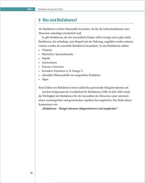 Produktbild: Biofaktoren f&uuml;r gesundes Altern