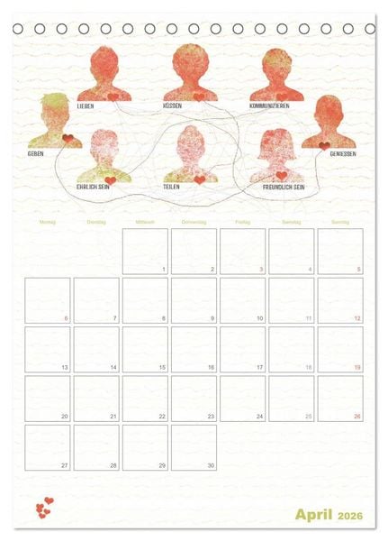 Produktbild: Liebe macht gl&uuml;cklich (Tischkalender 2026 DIN A5 hoch), CALVENDO Monatskalender