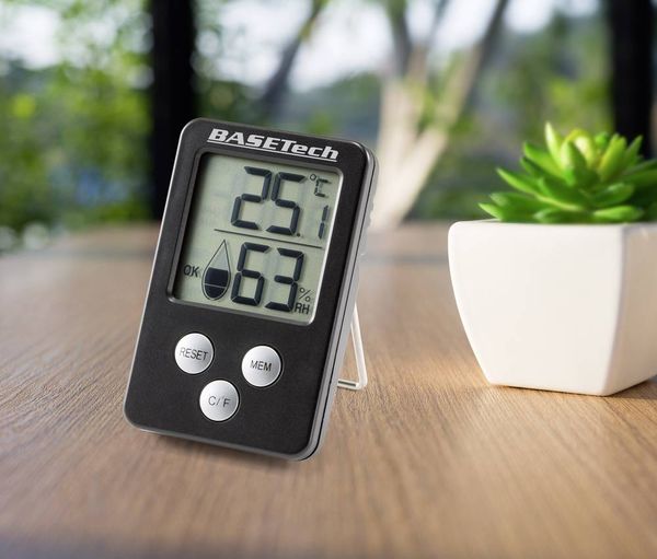 Thermo-/Hygrometer Schwarz