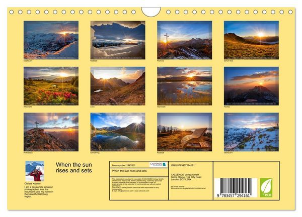 Produktbild: When the sun rises and sets (Wall Calendar 2026 DIN A4 landscape), CALVENDO 12 Month Wall Calendar