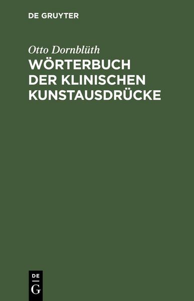 Produktbild: W&ouml;rterbuch der klinischen Kunstausdr&uuml;cke