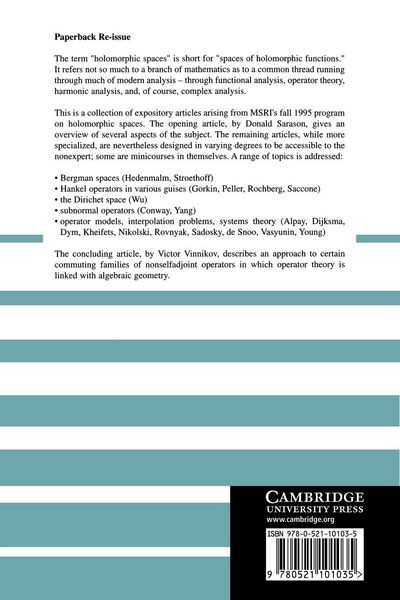 Produktbild: Holomorphic Spaces