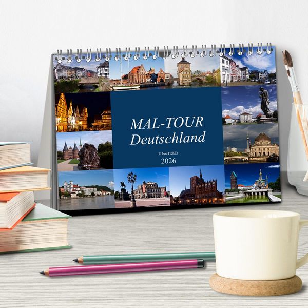 Produktbild: MAL-TOUR Deutschland (Tischkalender 2026 DIN A5 quer), CALVENDO Monatskalender