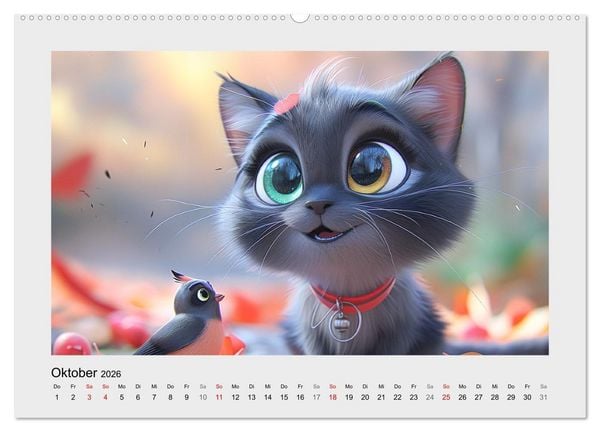 Produktbild: Katzen-Paradies. Entz&uuml;ckende Cartoon-K&auml;tzchen zum verlieben (Wandkalender 2026 DIN A2 quer), CALVENDO Monatskalender