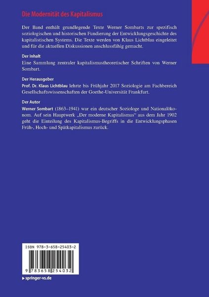 Produktbild: Die Modernität des Kapitalismus