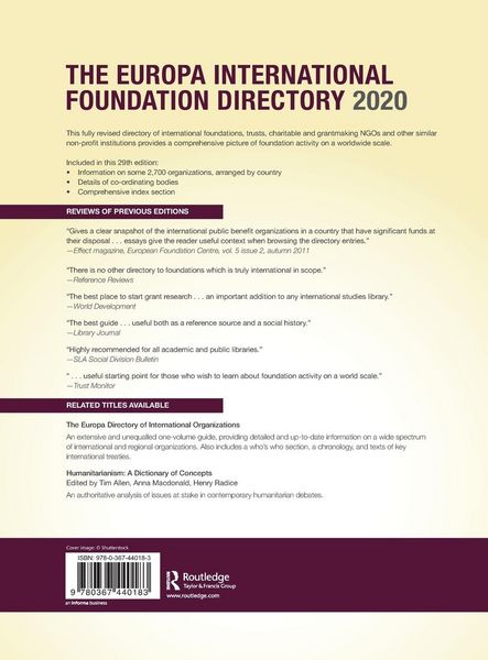 Produktbild: The Europa International Foundation Directory 2020