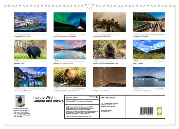 Produktbild: Into the Wild - Kanada und Alaska (Wandkalender 2026 DIN A3 quer), CALVENDO Monatskalender