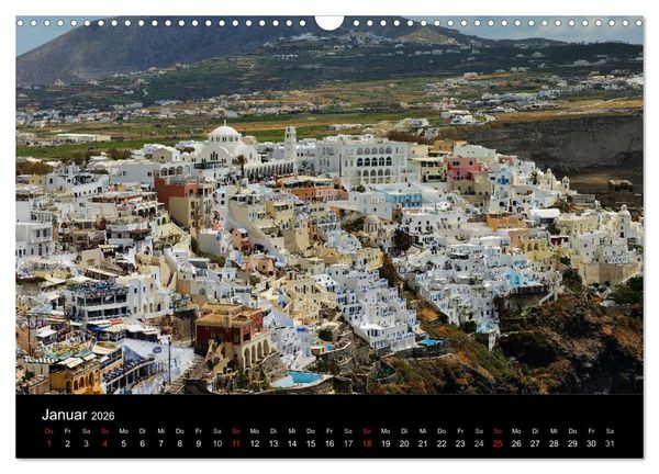 Produktbild: Santorini &ndash; Leben auf dem Vulkan (Wandkalender 2026 DIN A3 quer), CALVENDO Monatskalender
