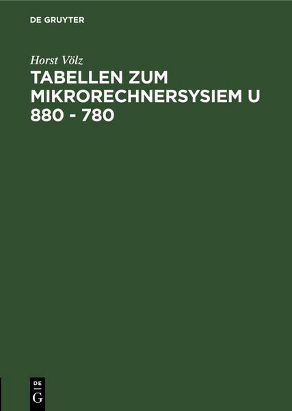 Produktbild: Tabellen zum Mikrorechnersysiem U 880 - 780
