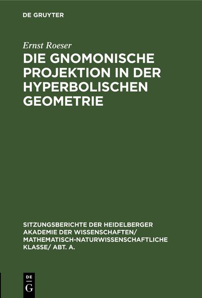 Produktbild: Die gnomonische Projektion in der hyperbolischen Geometrie