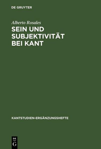 Produktbild: Sein und Subjektivit&auml;t bei Kant
