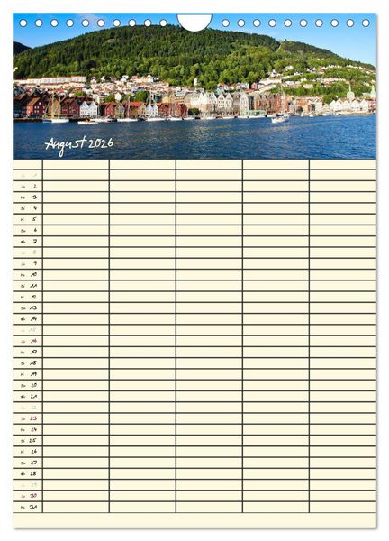 Produktbild: Familienplaner Norwegen (Wandkalender 2026 DIN A4 hoch), CALVENDO Monatskalender