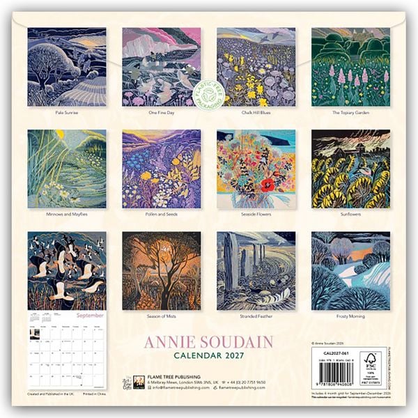 Produktbild: Annie Soudain Kunstkalender 2027 &ndash; Original Flame Tree Publishing-Kalender [Kalender]