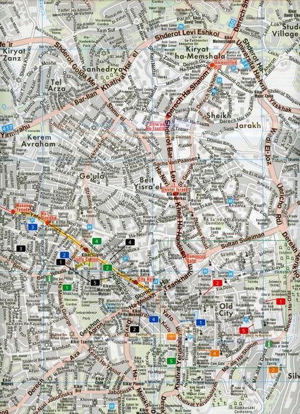 Produktbild: Jerusalem, Stadtplan 1:12.500, City Pocket + The Big Five