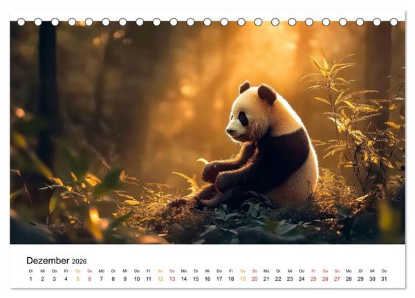 Produktbild: Panda - die Stimme der Wildnis (Tischkalender 2026 DIN A5 quer), CALVENDO Monatskalender