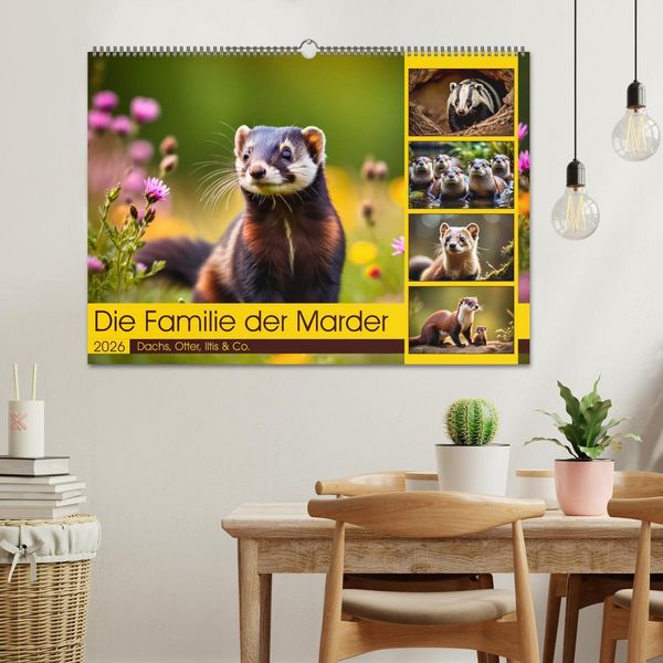 Produktbild: Die Familie der Marder (Wandkalender 2026 DIN A2 quer), CALVENDO Monatskalender