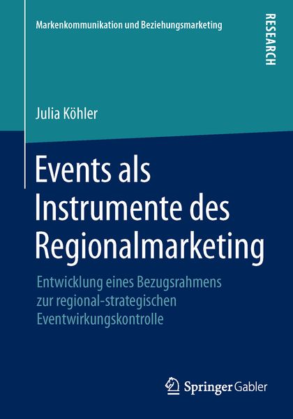 Produktbild: Events als Instrumente des Regionalmarketing