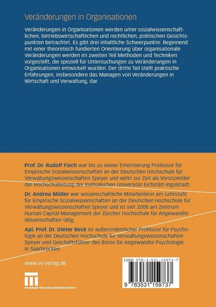 Produktbild: Ver&auml;nderungen in Organisationen
