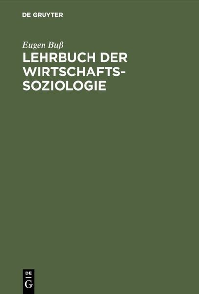 Produktbild: Lehrbuch der Wirtschafts-Soziologie