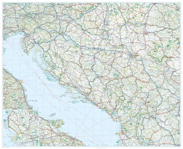 Produktbild: ADAC Länderkarte Kroatien, Montenegro, Serbien, Bosnien u. Herzegowina 1:750.000