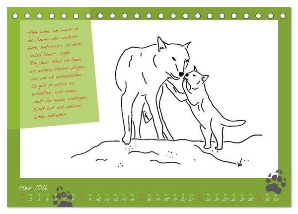 Produktbild: Der kleine GROSSE Wolf - Kalender (Tischkalender 2026 DIN A5 quer), CALVENDO Monatskalender