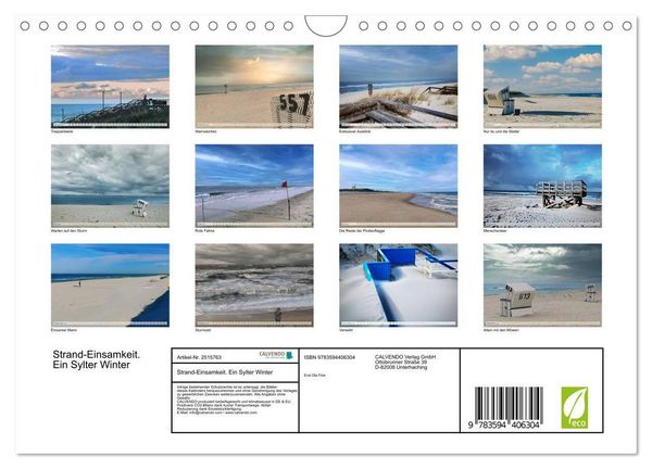 Produktbild: Strand-Einsamkeit. Ein Sylter Winter (Wandkalender 2027 DIN A4 quer), CALVENDO Monatskalender