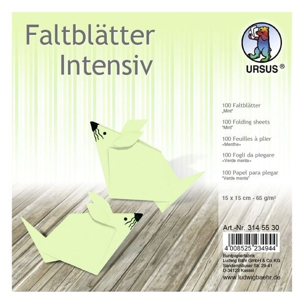 Produktbild: URSUS Faltbl&auml;tter Intensiv, 15 x 15 cm, mint