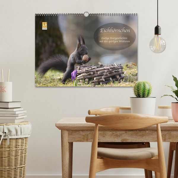 Produktbild: Eichh&ouml;rnchen - Lustige Kurzgeschichten mit den quirligen Wildtieren (Wandkalender 2026 DIN A3 quer), CALVENDO Monatskalender