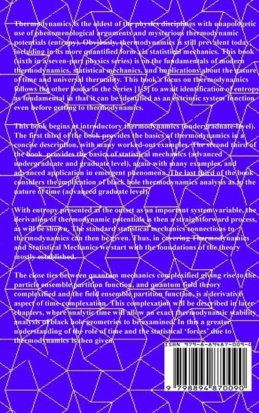 Produktbild: Thermodynamics, Statistical Mechanics, and Black Hole Entropy