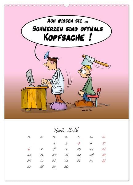 Produktbild: Trumix Cartoons - Gesundheit (hochwertiger Premium Wandkalender 2026 DIN A2 hoch), Kunstdruck in Hochglanz