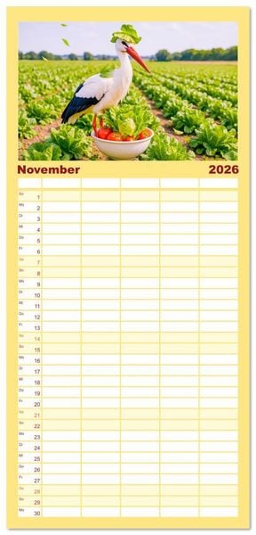 Produktbild: Familienplaner 2026 - Tierische Redewendungen - Ein Kalender voller Spr&uuml;che und Sprachbilder mit 5 Spalten (Wandkalender, 21 x 45 cm) CALVENDO