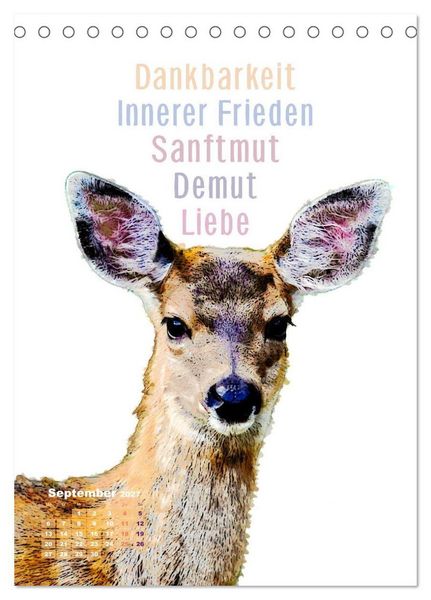 Produktbild: Krafttiere - Inspirierende Begleiter voller Magie und Seele (Tischkalender 2027 DIN A5 hoch), CALVENDO Monatskalender