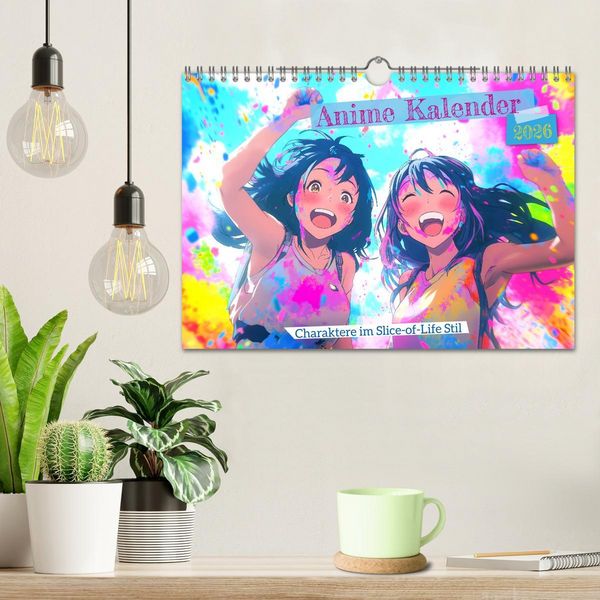 Produktbild: Anime Kalender &ndash; Charaktere im Slice-of-Life Stil (Wandkalender 2026 DIN A4 quer), CALVENDO Monatskalender