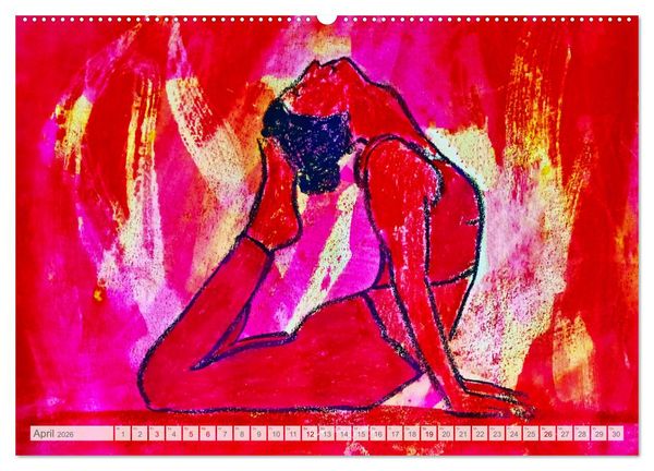 Produktbild: Yin Yoga Art - K&uuml;nstlerische Darstellung von Yin Yoga Asanas (Wandkalender 2026 DIN A2 quer), CALVENDO Monatskalender