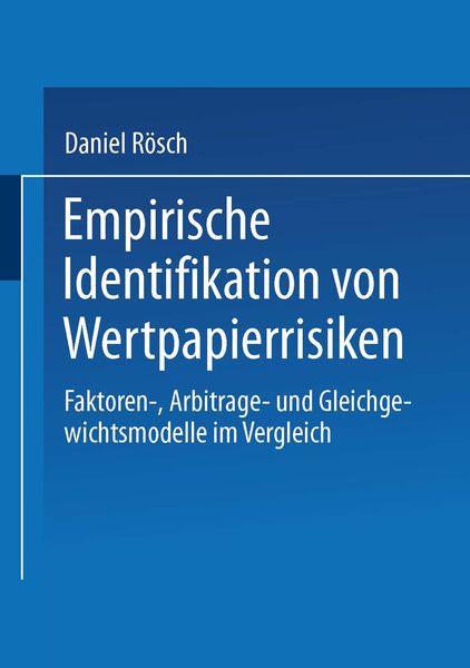 Produktbild: Empirische Identifikation von Wertpapierrisiken