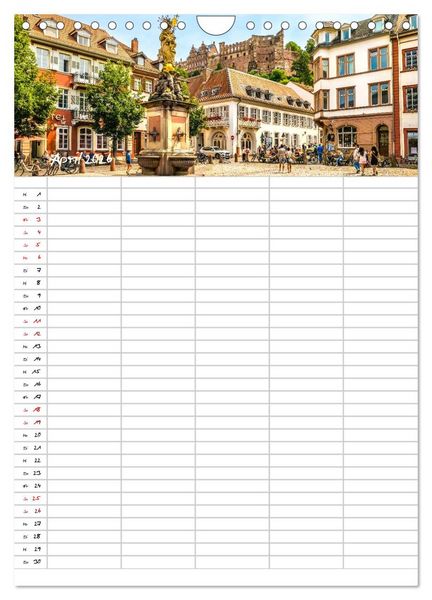 Produktbild: Heidelberger Familienkalender (Wandkalender 2026 DIN A4 hoch), CALVENDO Monatskalender