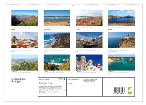 Produktbild: Einzigartiges Portugal (hochwertiger Premium Wandkalender 2026 DIN A2 quer), Kunstdruck in Hochglanz