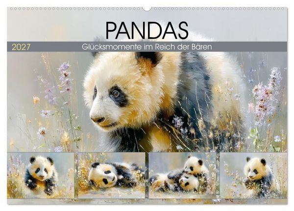 Pandas. Glücksmomente im Reich der Bären (Wandkalender 2027 DIN A2 quer), CALVENDO Monatskalender