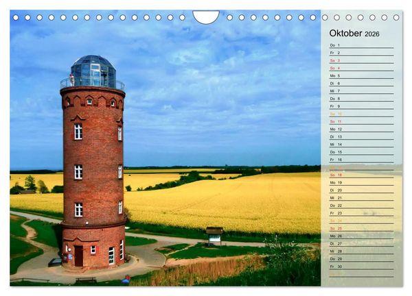 Produktbild: Leuchtt&uuml;rme - maritime Wegweiser in Deutschland (Wandkalender 2026 DIN A4 quer), CALVENDO Monatskalender