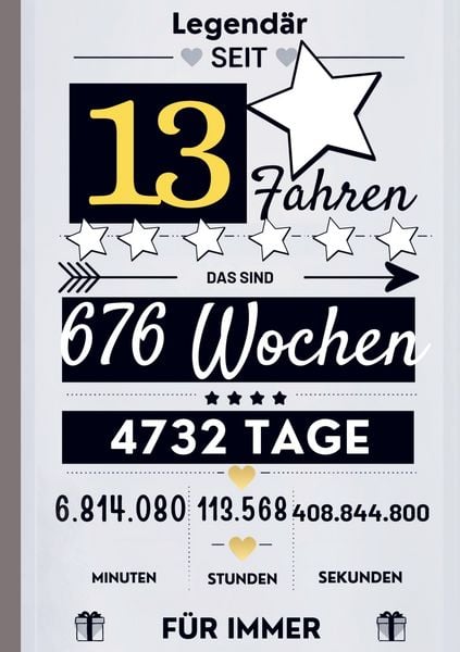 Produktbild: Notizbuch f&uuml;r Jungen 13 Jahre- Geburtstagsgeschenk f&uuml;r 13 j&auml;hrige Jungen