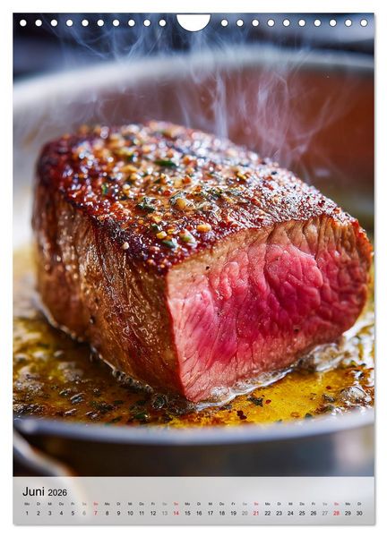 Produktbild: Saftiges Fleisch - Steaks f&uuml;r Genie&szlig;er und Fleischliebhaber (Wandkalender 2026 DIN A4 hoch), CALVENDO Monatskalender