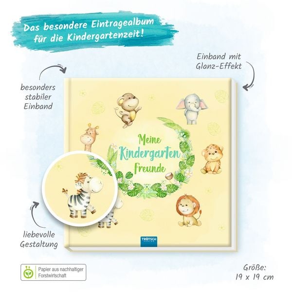 Produktbild: Tr&ouml;tsch Eintragalbum Meine Kindergartenfreunde Dschungeltiere