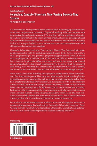 Produktbild: Constrained Control of Uncertain, Time-Varying, Discrete-Time Systems