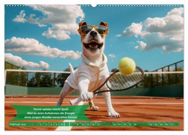 Produktbild: Der tierisch lustige Tennis-Kalender (Wandkalender 2026 DIN A2 quer), CALVENDO Monatskalender